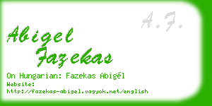 abigel fazekas business card